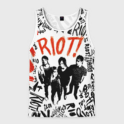 Майка-безрукавка мужская Paramore - riot, цвет: 3D-белый