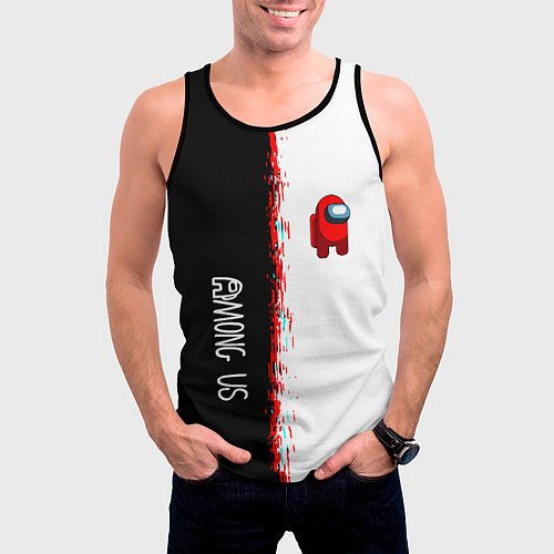 Мужская майка без рукавов Among us предатель / 3D-Черный – фото 3