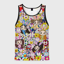 Майка-безрукавка мужская Right now NewJeans and Takashi Murakami, цвет: 3D-черный