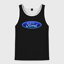 Майка-безрукавка мужская Ford neon steel, цвет: 3D-белый