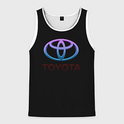 Майка-безрукавка мужская Toyota neon steel, цвет: 3D-белый