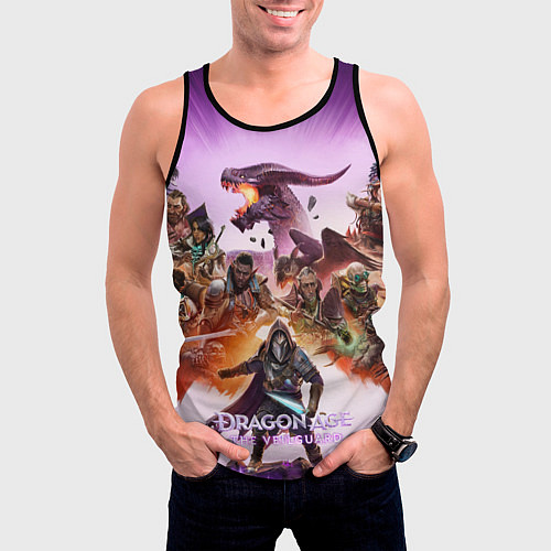 Мужская майка без рукавов Герои Dragon age the veilguard / 3D-Черный – фото 3