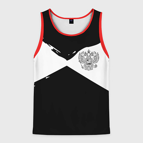 Мужская майка без рукавов Герб рф абстрактные краски / 3D-Красный – фото 1