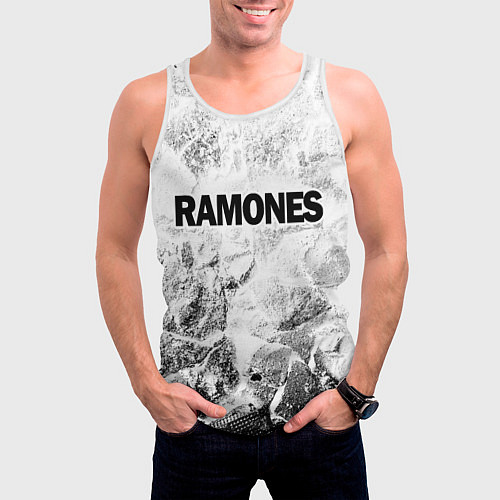 Мужская майка без рукавов Ramones white graphite / 3D-Белый – фото 3