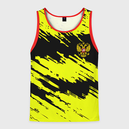 Мужская майка без рукавов Российская империя краски жёлтые / 3D-Красный – фото 1