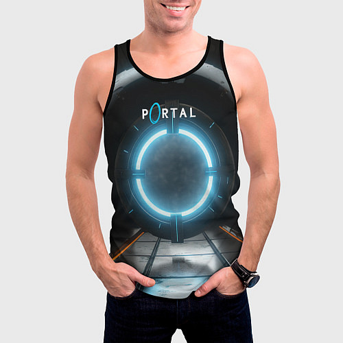 Мужская майка без рукавов Portal logo game / 3D-Черный – фото 3