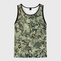 Майка-безрукавка мужская Оливковый хаки паттерн, цвет: 3D-черный