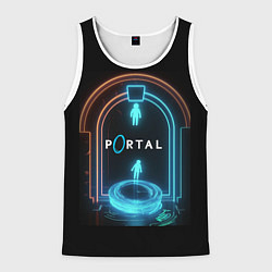 Майка-безрукавка мужская Portal neon style logo, цвет: 3D-белый