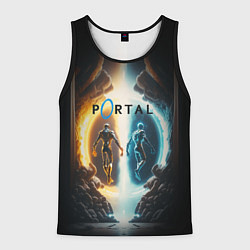 Майка-безрукавка мужская Люди в портале, цвет: 3D-черный