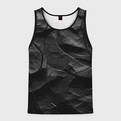 Майка-безрукавка мужская Текстура темной скалы, цвет: 3D-черный