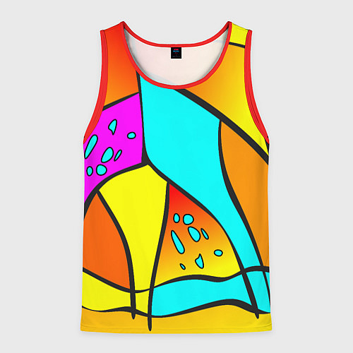 Мужская майка без рукавов Яркая абстракция / 3D-Красный – фото 1