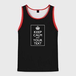 Майка-безрукавка мужская Keep calm and text, цвет: 3D-красный