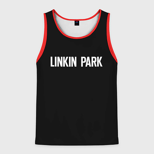 Мужская майка без рукавов Linkin park rock white / 3D-Красный – фото 1