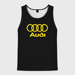 Майка-безрукавка мужская Audi logo yellow, цвет: 3D-черный