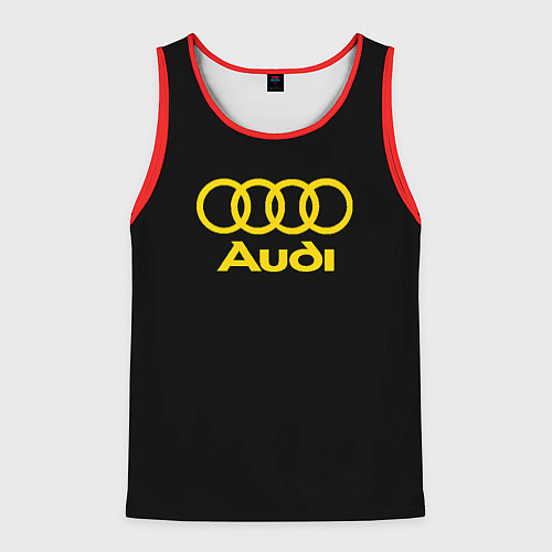 Мужская майка без рукавов Audi logo yellow / 3D-Красный – фото 1