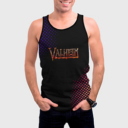 Майка-безрукавка мужская Valheim logo pattern, цвет: 3D-черный — фото 2