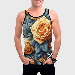 Майка-безрукавка мужская Композиция из всякой всячины с розой - нейросеть, цвет: 3D-черный — фото 2
