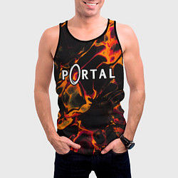 Майка-безрукавка мужская Portal red lava, цвет: 3D-черный — фото 2