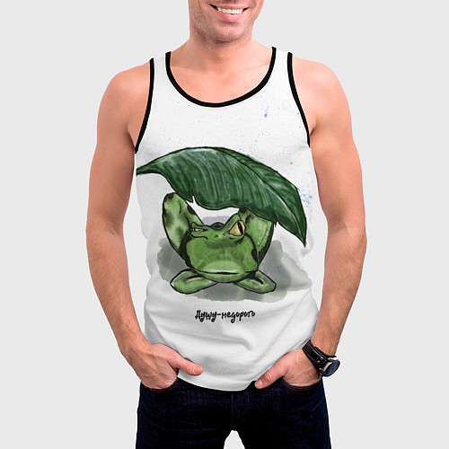 Мужская майка без рукавов Душу не дорого / 3D-Черный – фото 3