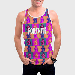 Майка-безрукавка мужская Fortnite logo pattern game, цвет: 3D-белый — фото 2