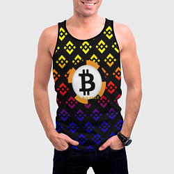 Майка-безрукавка мужская Bitcoin binance, цвет: 3D-черный — фото 2