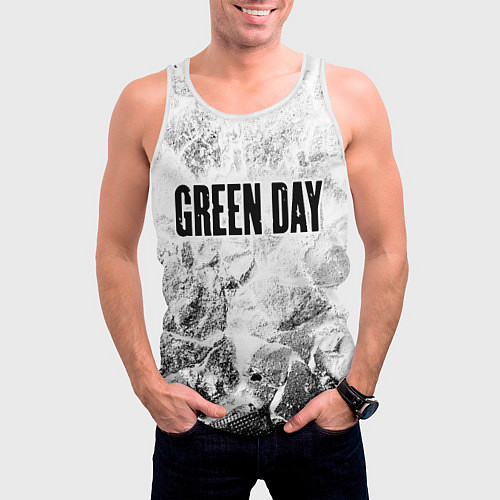 Мужская майка без рукавов Green Day white graphite / 3D-Белый – фото 3