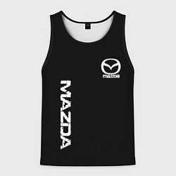 Майка-безрукавка мужская Mazda white logo, цвет: 3D-черный
