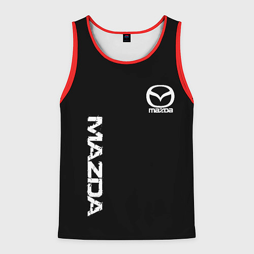 Мужская майка без рукавов Mazda white logo / 3D-Красный – фото 1