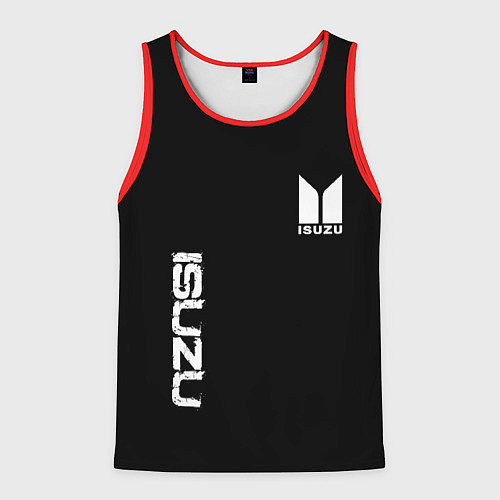 Мужская майка без рукавов Isuzu logo white / 3D-Красный – фото 1