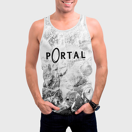 Мужская майка без рукавов Portal white graphite / 3D-Белый – фото 3