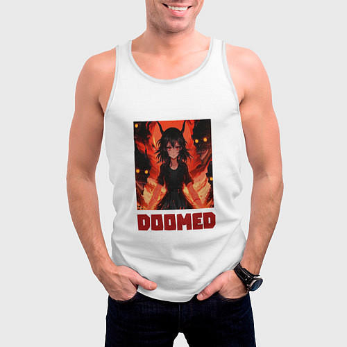 Мужская майка без рукавов Kitaokas rage - Doomed / 3D-Белый – фото 3