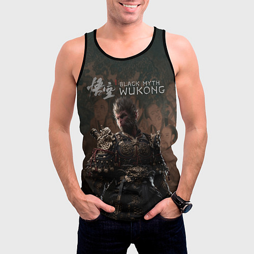 Мужская майка без рукавов Sun Wukong Black myth wukong / 3D-Черный – фото 3