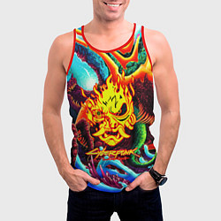 Майка-безрукавка мужская Cyberpunk hyperbeast steel, цвет: 3D-красный — фото 2
