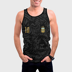 Майка-безрукавка мужская Лионель Месси номер 10 сборная Аргентины, цвет: 3D-черный — фото 2