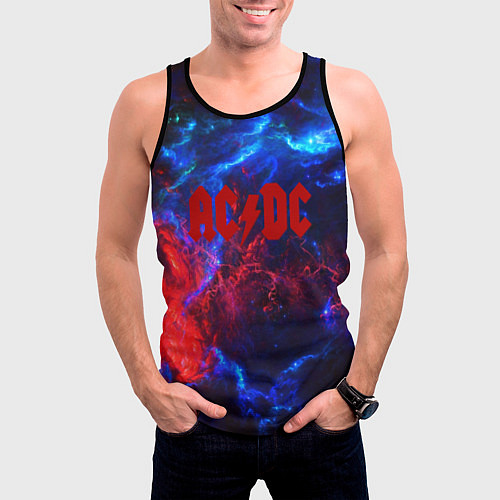 Мужская майка без рукавов AC DC space / 3D-Черный – фото 3