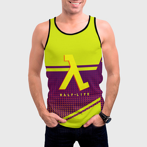 Мужская майка без рукавов Half life geometry valve logo / 3D-Черный – фото 3