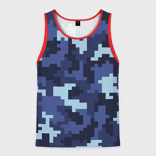 Мужская майка без рукавов Пиксельный камуфляж текстура / 3D-Красный – фото 1