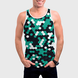Майка-безрукавка мужская Милитари стекло текстура, цвет: 3D-белый — фото 2
