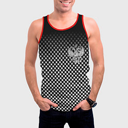 Майка-безрукавка мужская Россия клетка паттерн, цвет: 3D-красный — фото 2