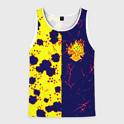 Майка-безрукавка мужская Cyberpunk лого текстура, цвет: 3D-белый