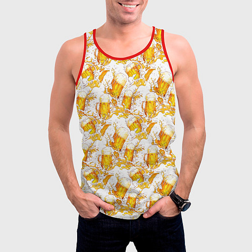 Мужская майка без рукавов Много пива / 3D-Красный – фото 3