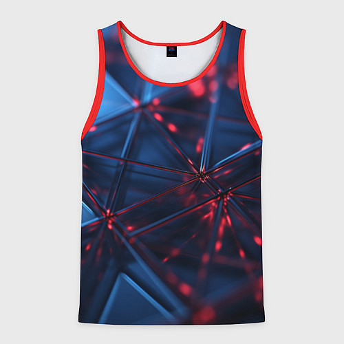 Мужская майка без рукавов Абстрактные треугольные элементы / 3D-Красный – фото 1