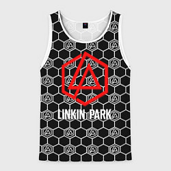 Майка-безрукавка мужская Linkin park logo pattern, цвет: 3D-белый