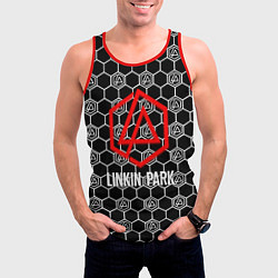 Майка-безрукавка мужская Linkin park logo pattern, цвет: 3D-красный — фото 2