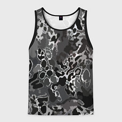 Майка-безрукавка мужская Чёрно-серый абстракция, цвет: 3D-черный
