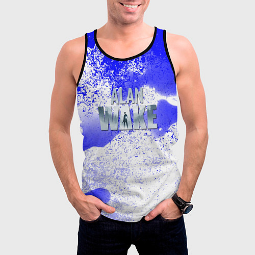 Мужская майка без рукавов Alan wake всплеск красок / 3D-Черный – фото 3