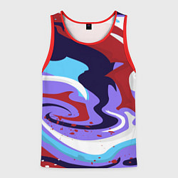 Майка-безрукавка мужская Клякса абстракция, цвет: 3D-красный