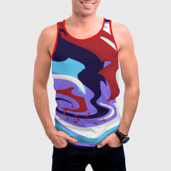 Майка-безрукавка мужская Клякса абстракция, цвет: 3D-красный — фото 2