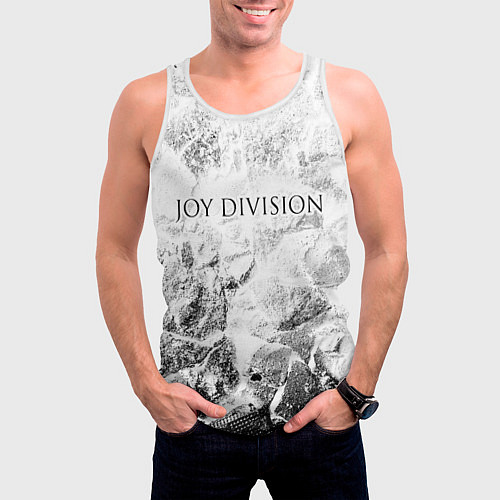 Мужская майка без рукавов Joy Division white graphite / 3D-Белый – фото 3