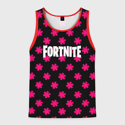 Мужская майка без рукавов Fortnite snowflake pattern / 3D-Красный – фото 1